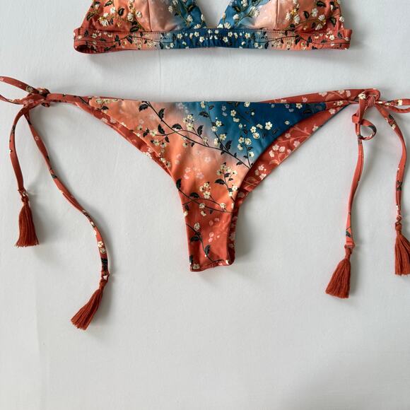 Agua Bendita Bikini Set Lisa Ornit Top and Bottom Hand Embroidery Size S - Picture 4 of 7